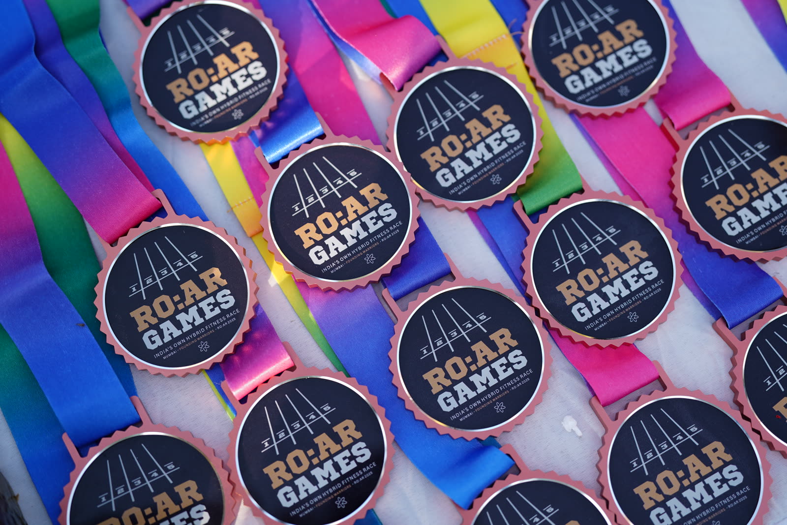 A row of R.O.A.R Games finisher medals